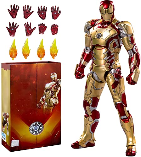 Iron Man Movie Series-Iron Man Action Figures-Iron Man Mark Series Dolls-Iron Man Toys-10th Anniversary Collector's Edition (7 inches) (Mark 42)