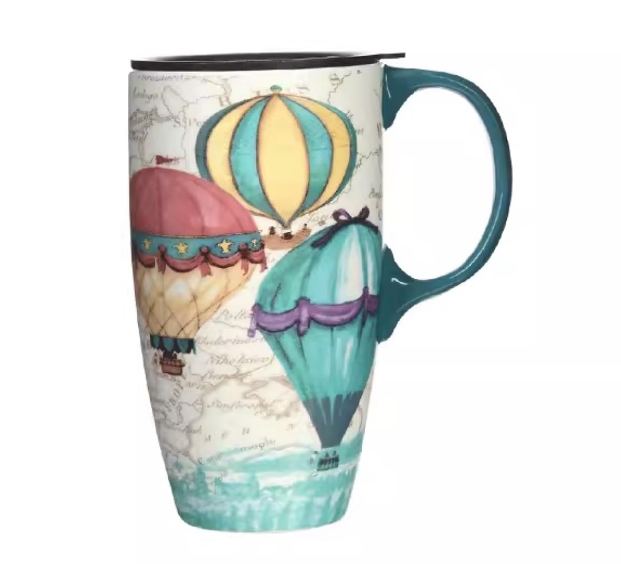 Tazas de Té Tazas Desayuno Taza De Café Americana Clásica con Tapa, Taza De Café China De Hueso Grande De 500ML, Taza De Bebida Multifuncional para Microondas Tazas Tazas de Cafe (Color : D)