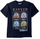 Pac Man Men's Video Game Short Sleeve Graphic T-Shirt, Navy, Large