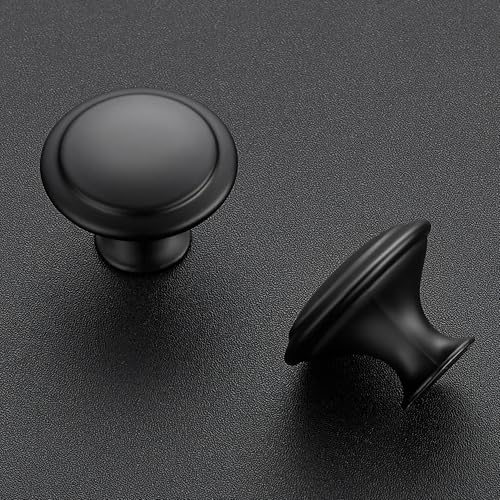JOY DECOR Paquete de 18 tiradores de cajón de gabinete de cocina de 1.18 pulgadas (1.181 in), color negro mate con tornillos de instalación para aparadores, cocinas, armarios - Vista 3