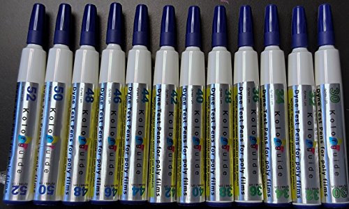 Dyne Testing Markers - Pack of 12 pens, Range of 30-52 dynes/cm, perfect for plastic and printing, precise surface tension measurement image 2