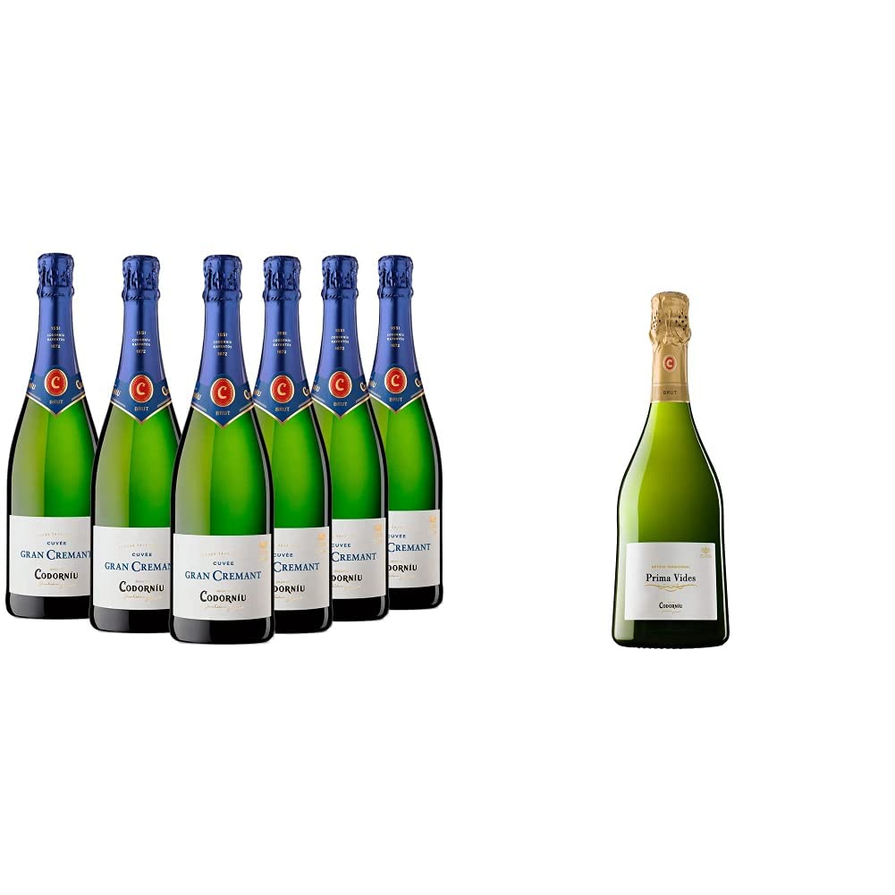Codorníu Gran Cremant - Cava Brut - Caja 6 botellas 75cl & Codorníu Prima Vides - Cava Brut - 75cl