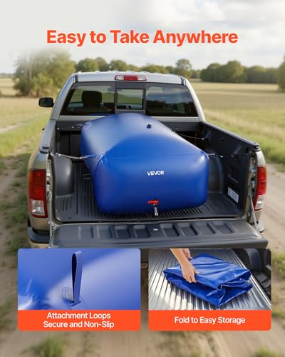 Image of VEVOR Water Storage Bladder 264.2 Gallon Large Capacity Water Bag, Portable & Collapsible Soft Waters Container, Leakproof & Tear-Resistant PVC Emergency Waters Storage Tank for RV Truck & Outdoor Use