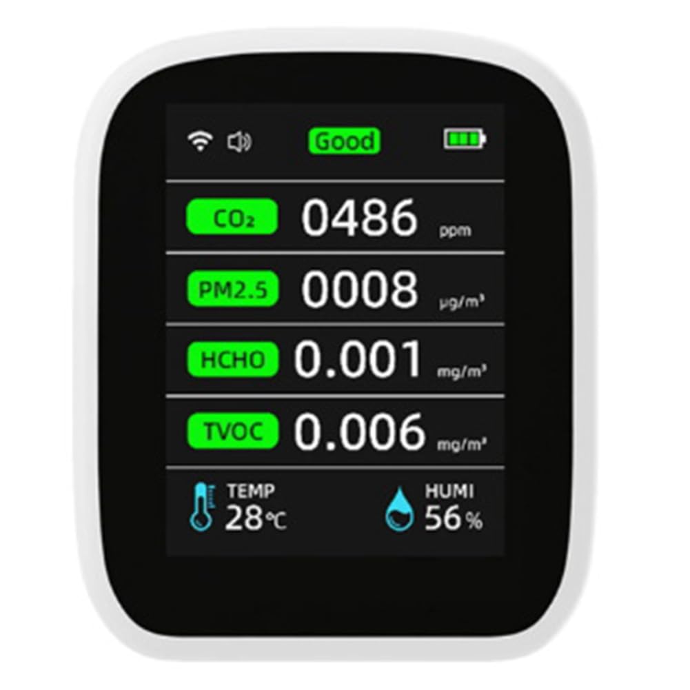 Tuya Wifi Miernik jakości powietrza, monitor jakości powietrza w pomieszczeniach 8 w 1 przenośny tester temperatury i wilgotności powietrza łatwy w użyciu
