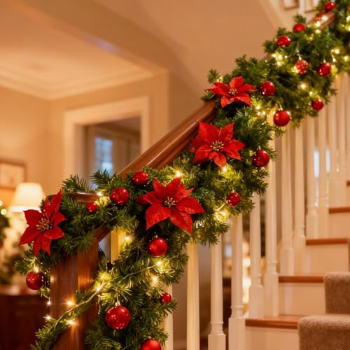 Corona navideña de 2,7 m para decoración de hogar interior y exterior 4
