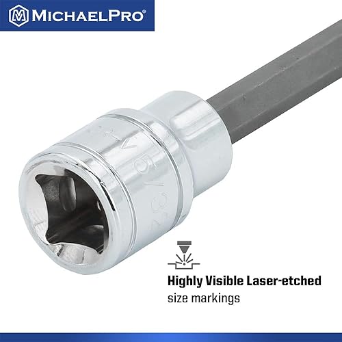 Miniatura 6 de MichaelPro MP012020 - Juego de llaves hexagonales de 18 piezas de 38 pulgadas, SAE y métricas (18 pulgadas - 38 pulgadas, 0.118-0.394 in), 6