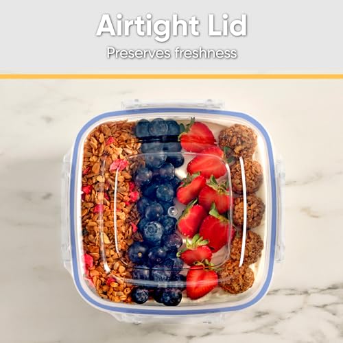 Image of Superio Plastic Food Storage Container Set, BPA Free, Sealed Containers with Airtight Lids for Pnatry, Cupboard, and Fridge- Microwave and Dishwasher Safe (10) (5-Pack)
