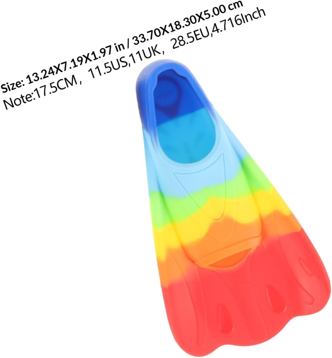 DOITOOL Silicone Swim Training Fins Lightweight Short Flippers for Swimming Snorkeling Pool Use, Size Medium, Colorful Design for Boys