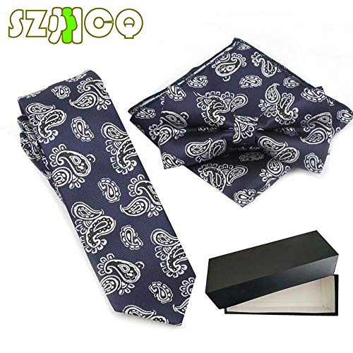 Set 3 Piezas Corbata para Hombre con Pañuelo y Moño miniatura 2