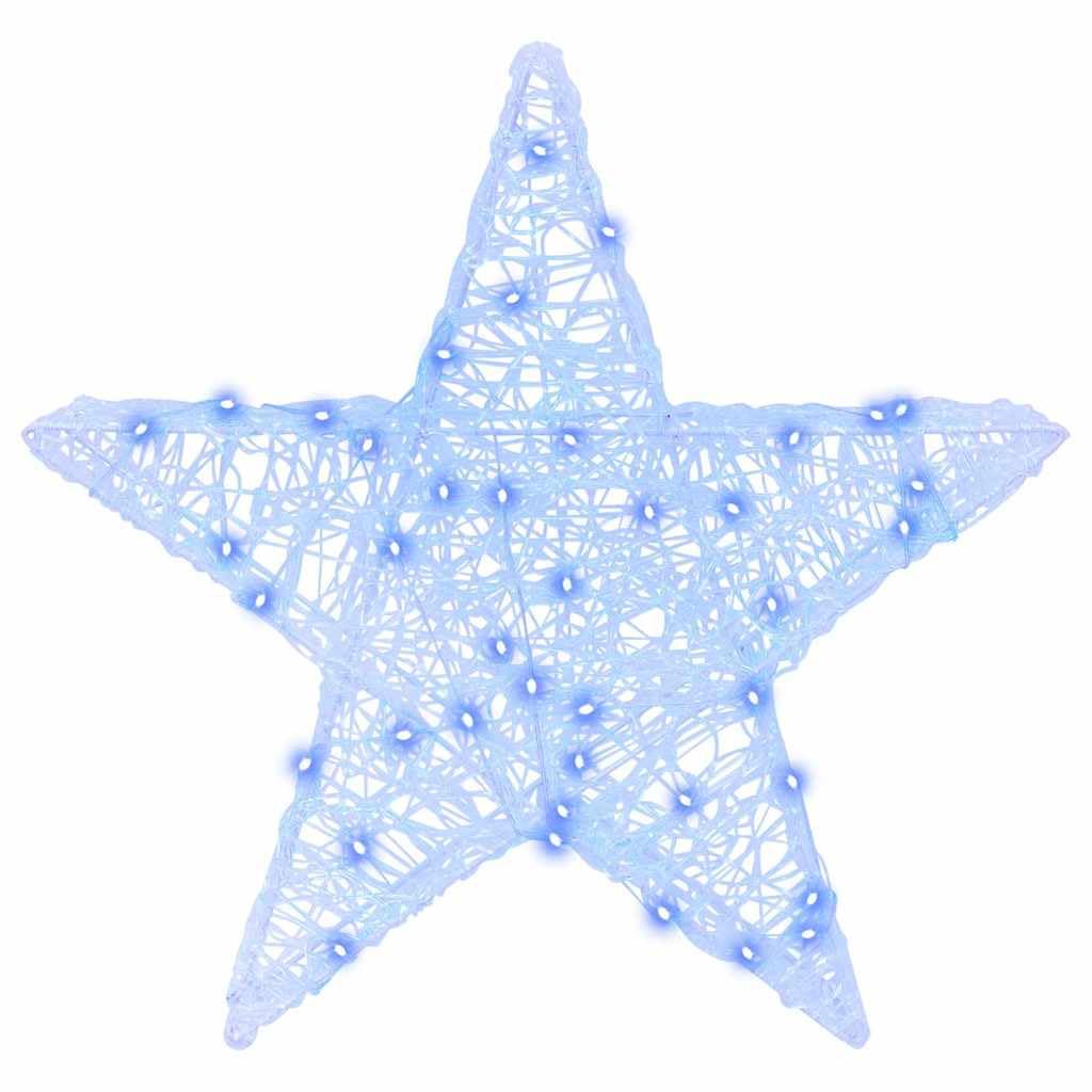 Estrella 3D de acrílico con 50 LED, azul, 55 x 53,5 x 10 cm, alimentado por USB, mando a distancia, decoración para árbol de Navidad, decoración para interior y exterior protegido