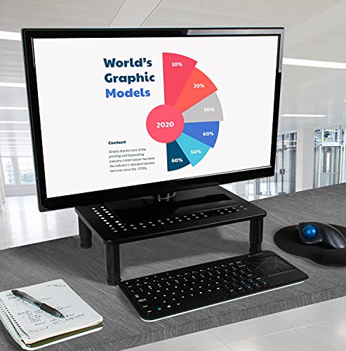 image for Husky Mounts 2-Pack Premium Monitor Stand with Ventilated Metal Top & 