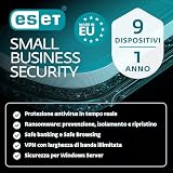 ESET Small Business Security | 9 dispositivi | 1 anno | Antivirus, Safe Banking, Safe Browsing, Ransomware Remediation, VPN, Secure Data, Safe server | Chiave di attivazione via e-mail