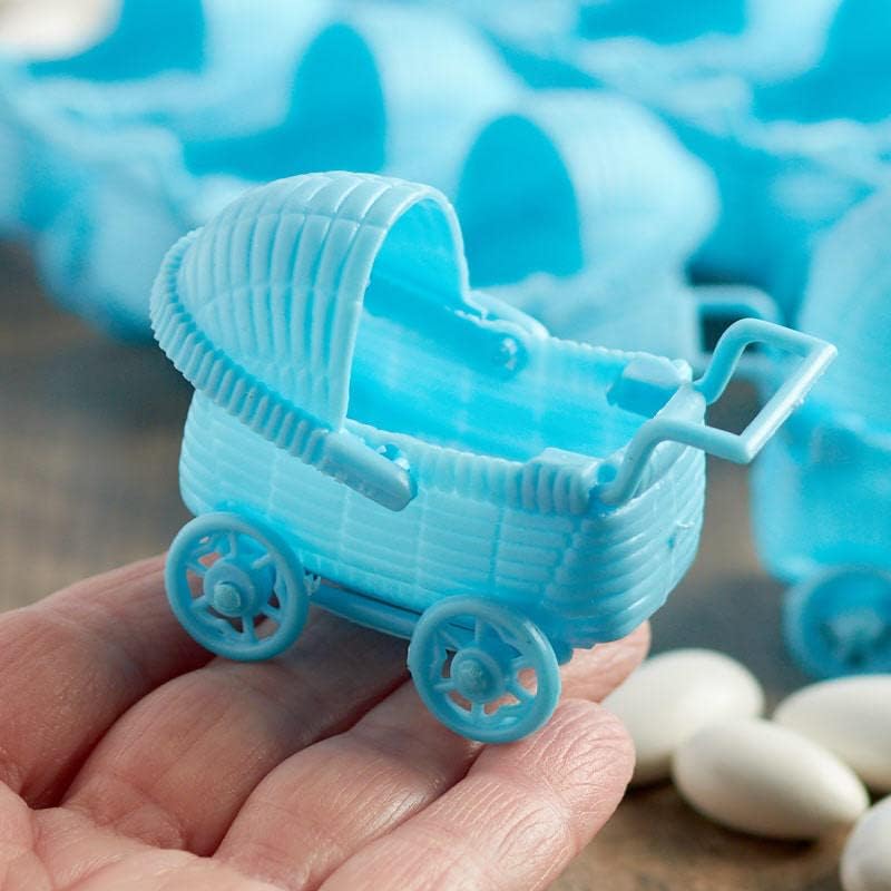 Miniatura 4 de Paquete de 36 cochecitos azules para baby shower, cochecitos de plástico para decoración de baby shower y proyectos de manualidades (tamaño 2-34