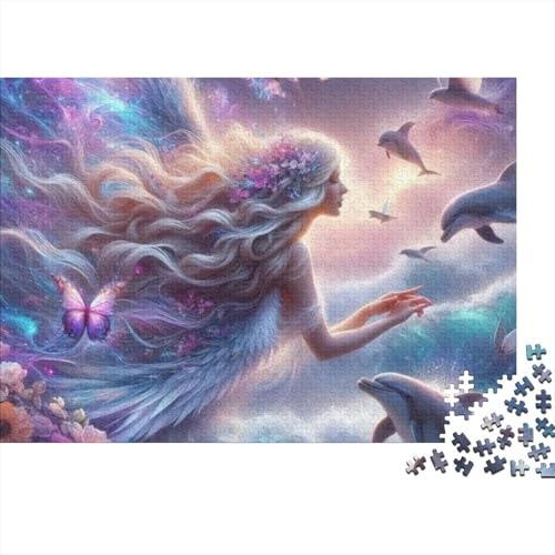 Puzzle de 1000 piezas de delfines en el mar para adultos, juego desafiante de 38x26cm