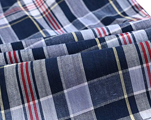 Image of MoFiz Men's Sleepwear Shorts Pajama Bottom Lounge Short Plaid Button Open Fly 3Pack