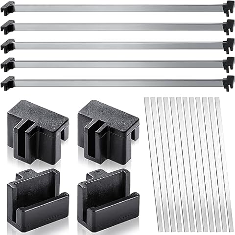 Epakh 36 Pcs Hanging File Rail and Clip Set Include 12 Hanging File Rails 24 Hanging File Rail Clip File Rails Hook Hanging Folder Clips File Cabinet Rails File Cabinet Clips for Office (Aluminum) Cover