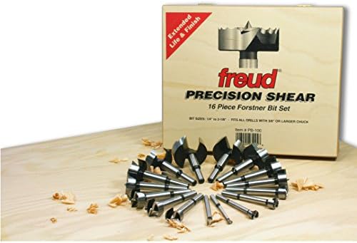 Freud PB-100: 1/4" to 2-1/8" (Dia.) 16 Pcs. Forstner Bit Set