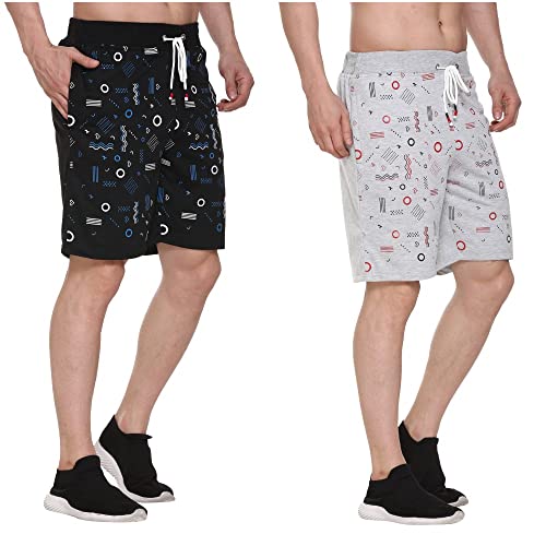 Image of Men's Cotton Sports Shorts with Zipper Pocket (Pack of 2)