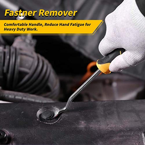 UTOOL Trim Removal Tool Kit Pro 18pcs for Auto Car Door Trim Panel Removal with Clip Fastener Remover Pliers and Radio Audio Stereo Removal Tools Yellow - Thumbnail 2