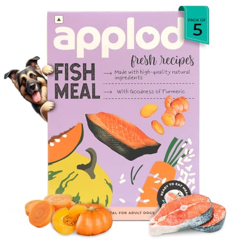 Image of Fresh Fish Meal Dog Food for Adult Dogs | High-Protein Fish Recipe with Omega for Healthy Skin & Coat | Easy Digestion & Complete Balanced Nutrition | 300g x 5