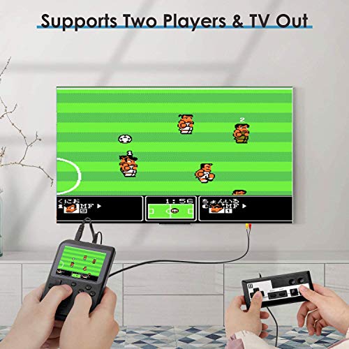 Handheld Game Console, Retro Mini Game Player with 500 Classic FC Games, 3.0 Inch Screen 800mAh Rechargeable Battery Portable Game Console Support TV Connection & Two Players for Kids Adults (Black)