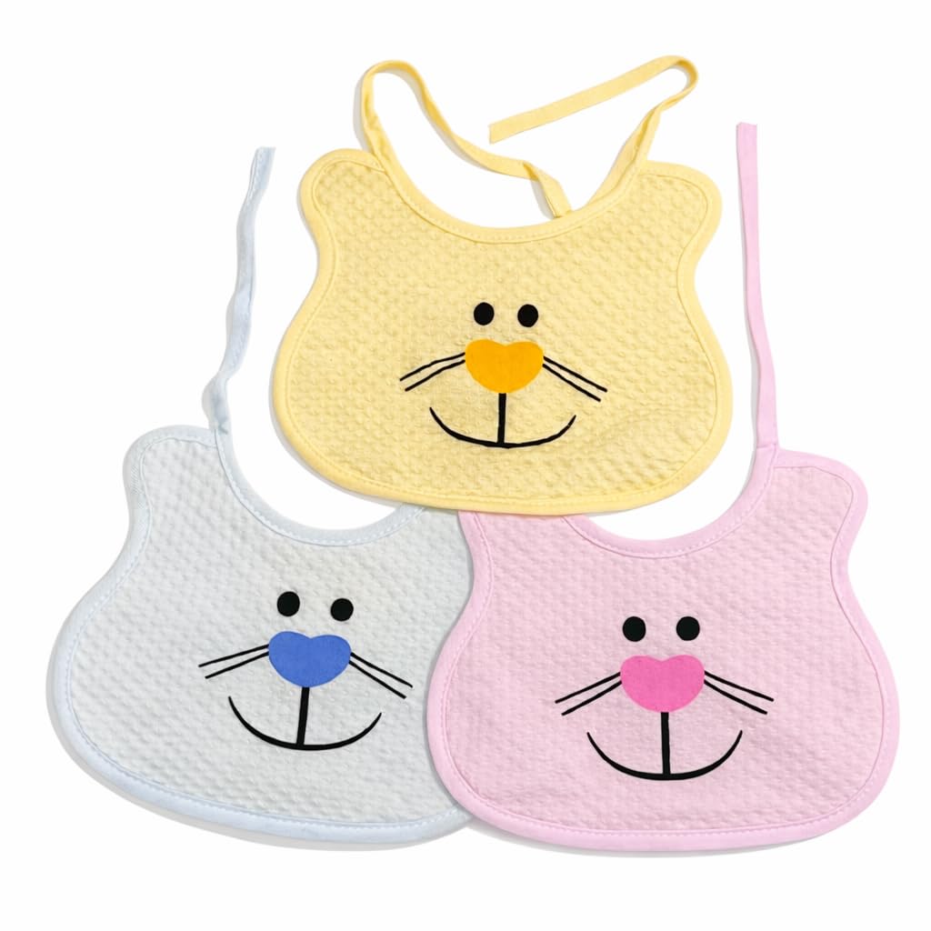Baby Premium Cotton Bibs Soft Absorbent Drool Printed Adjustable Knot Tie Muslin Breathable Dribble Teething Feeding Food Aprons Everyday Use For 6 To 12 Months-image-35