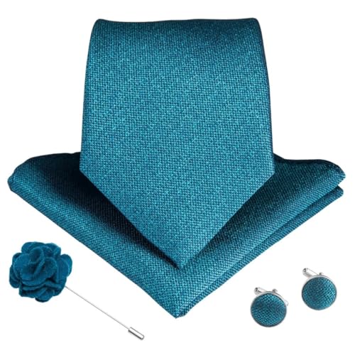 Set corbata ancha y pañuelo de seda para hombre