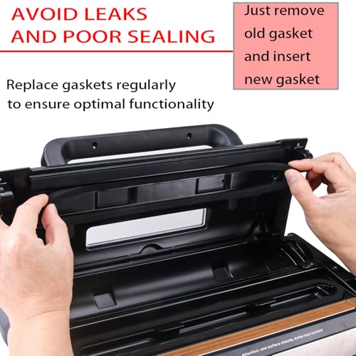 ziHenryDa 4 Pack Foam Replacement Gaskets compatible with Deluxe Food VS-12 Vacuum Sealer,Replacement Gaskets for Deluxe Food VS-12 Vacuum Sealer (13.5 * 1.76 * 0.36) - Thumbnail 2