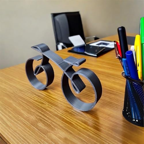 Escultura Bicicleta Minimalista de Alambre Negro miniatura 5