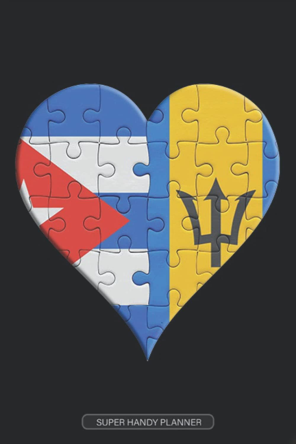 Planner: Cuban Barbadian Flag United Heart Jigsaw Puzzle Flags Of Cuba Barbados