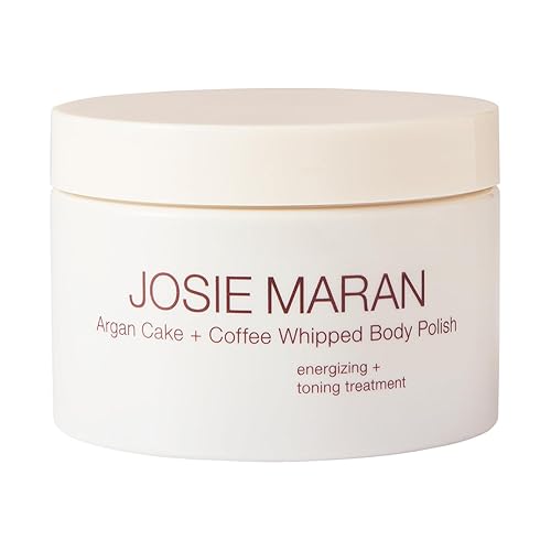 Josie Maran Esmalte corporal batido de pastel de argán y café, Mocha Whip, exfoliante de cuerpo completo, elimina la suciedad, las células muertas