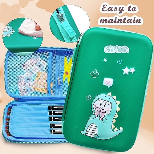 Image of FunBlast Dinosaur Pencil Pouches - Dinosaur Pencil Box for Boys, Hardtop EVA Pen & Pencil Pouch Bag Pencil Case, Multipurpose Zipper Pencil Case, Stationary Organizer