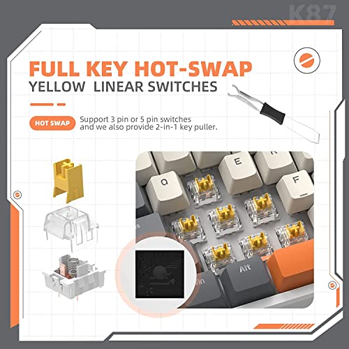 Image of Wireless Gaming Keyboard and Wrist Rest Pad and Custom Coiled USB C Cable,Triple Mode TKL Hot Swappable Tactile Switches,LIGHTSYNC RGB,Mechanical Keyboard Palm Rest for PC PS5 PS4 Xbox Mac-3 in 1 Kit