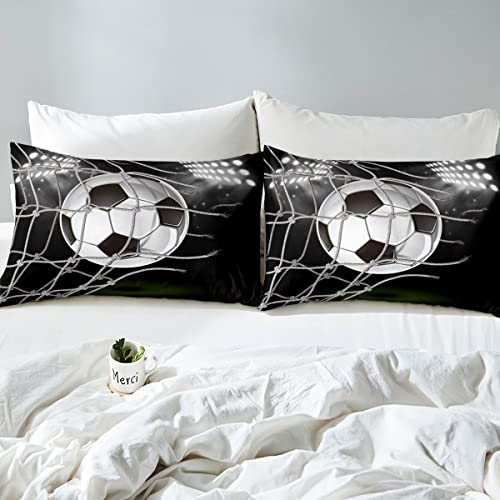Feelyou Football Bed Sheet Set Kids Sports Theme Soccer Ball Sheet Set Full Boys Girls Super Soft Competitive Games Sheets Bedroom Microfiber 3D America Football Decor Bedding Set #TOP3
