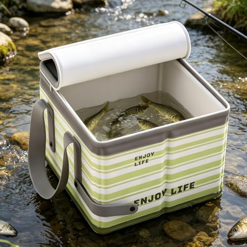 Seau d'eau pliable 10L étanche avec couvercle pour transport d'eau et camping - 3