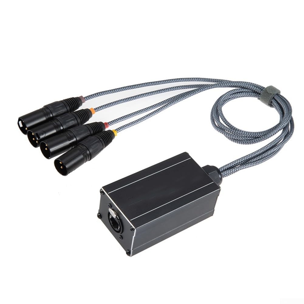 XLR-Verlängerungskabel, 4-Wege-Netzwerk-Audio-Splitter-Adapter, professioneller Bühnen-Sound-Systemanschluss für PA-Geräte (weiblicher Sitz)
