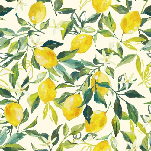 Stickyart 17.5"x276" Peel and Stick Wallpaper Fresh Citrus Lemon Removable