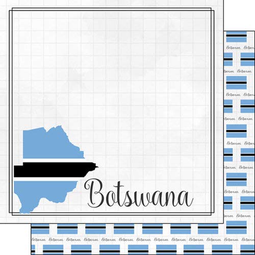 Scrapbook Customs 38969 Botswana Adventure Border 12 Inch x 12 Inch Double-Sided Scrapbook Paper - 1 Sheet