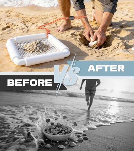 MyFunBBsdar Shark Tooth Sifter,Floating Sand Sifter with Anti-Lost Wrist Strap,Durable PVC Shark Teeth Sifter for Sea Shells,Fossil Hunting,Beach Treasure Hunting Essentials-White - 5