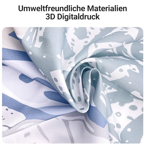 Lerores Shower Curtain 100 x 200 cm, Submarine Seahorse Anti-Mould Textile, Weighted Hem, Water-Repellent - Image 3