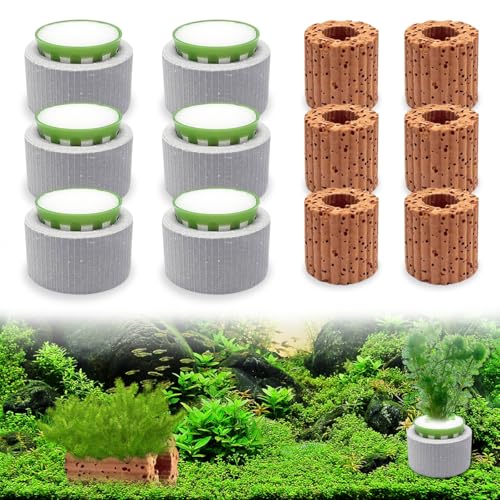 Image of 12 PCS New Upgrade Aquarium Plant Weight,Aquarium Plant Holder Aquatic Plants Ceramic Fixing Ring Anti-Floating Ceramic Aquariums Plants Ring Aquariums Landscape Decorative Accessories