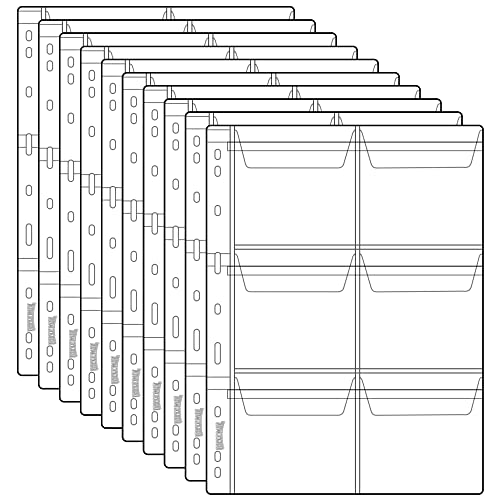 60 Pocket Coin Pages - 6 Grids/Page Plastic Coin Holders Stamp Currency Protector Collecting Supplies 10 Sheets CS03006