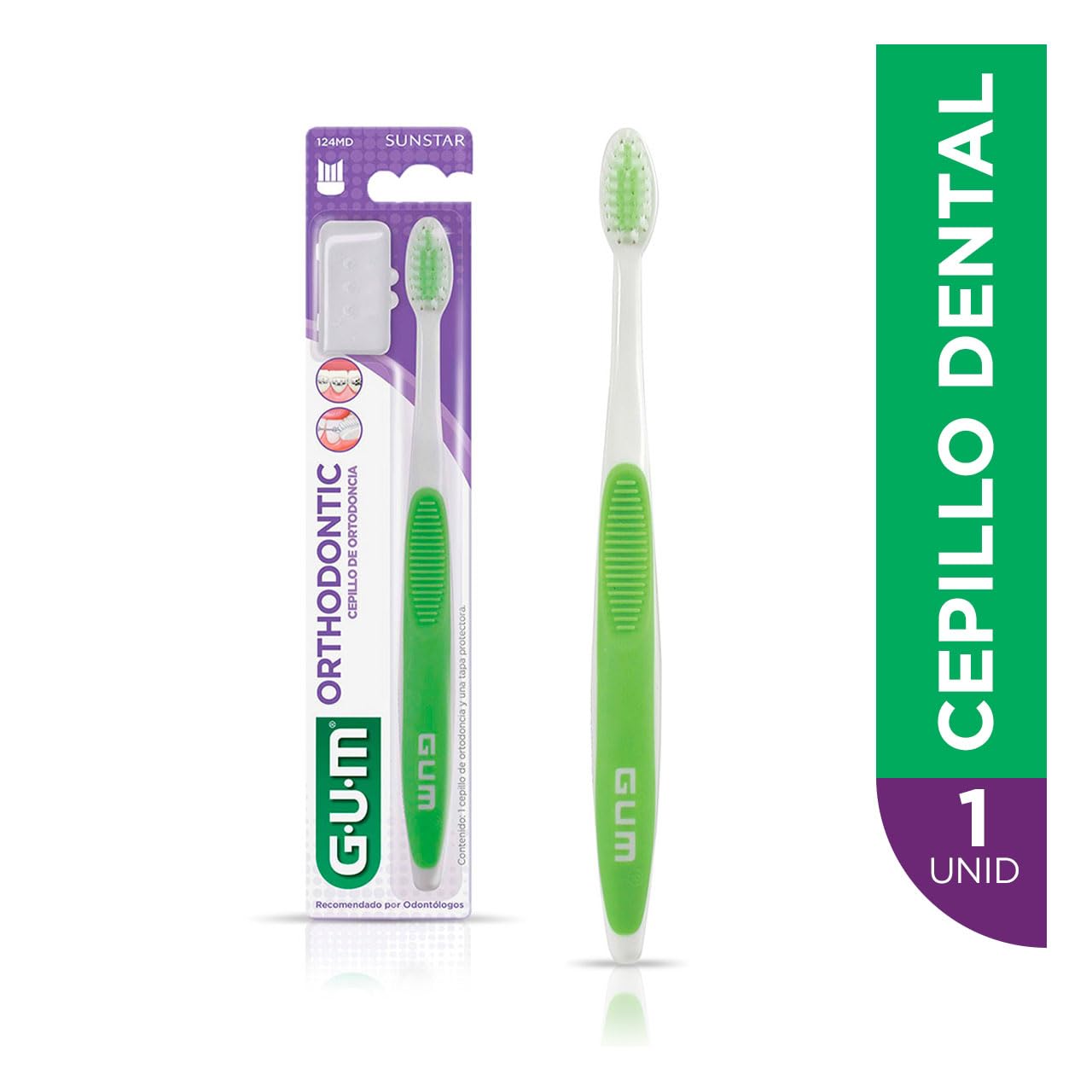 Gum Ortodoncia 124 Szczoteczka do Zębów, 1 sztuka
