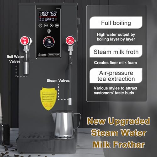 Espumador de leche comercial de 2500W con tanque de acero inoxidable para espuma perfecta 7