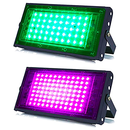 Image of MLD BL2517 50w Led Flood Lights IP66 Waterproof Indoor Outdoor Led Brick Focus Street Light Multi Color Combo Set | Green, Pink | Pack of 2