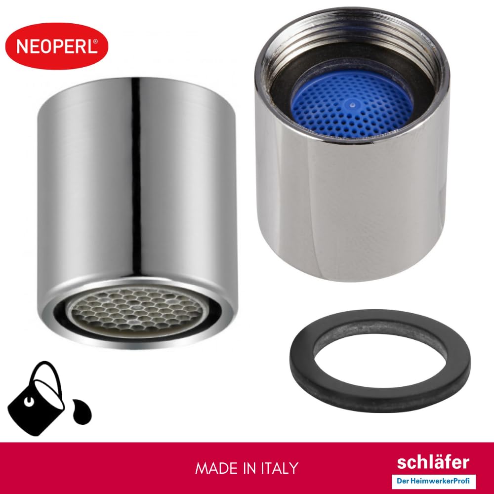 Schläfer 10002516 | 2PZ- Aireador hembra M16 universal, aireador grifo mezclador baño y cocina, filtro antical, rosca interior M16X1, compatible con NEOPERL HONEYCOMP PCA Cromo.