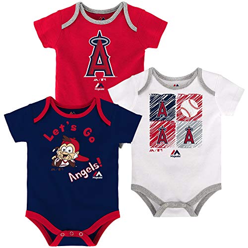Image of Outerstuff Los Angeles Angels Go Team 3 Pack Creeper Bodysuit Set