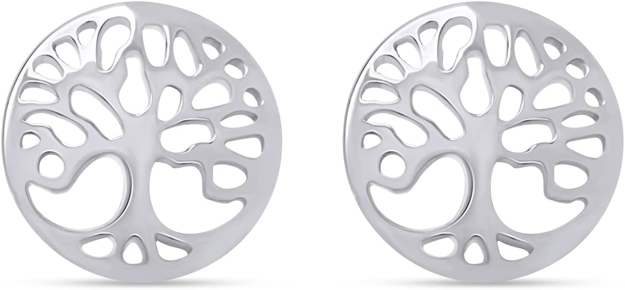 Tree Of Life Stud Earrings In 14k Gold Over Sterling Silver For Women for Women