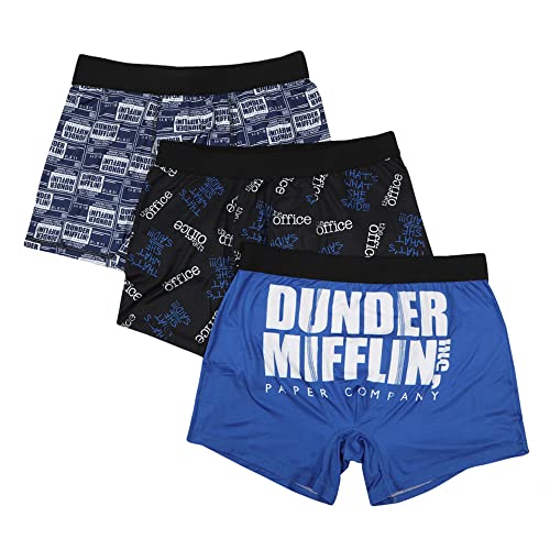 Bioworld The Office Dunder Mifflin TV Sitcom Mens 3pk Boxer Briefs Underwear