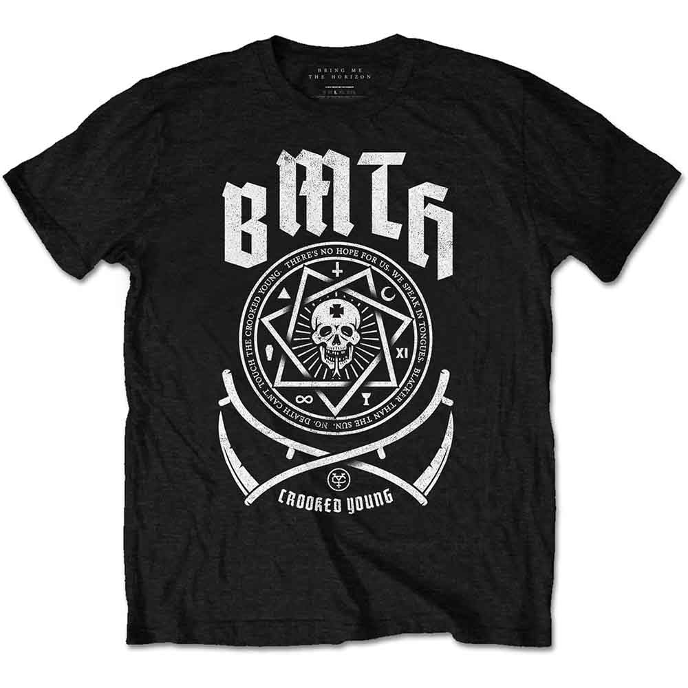 Rock Off Officially Licensed Products Men's Black Rockoff Trade Bring Me The Horizon Crooked T-Shirt, ( Black), Small